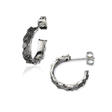 Spring Leaves Hoop Oxidised Earrings E2261