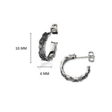 Spring Leaves Hoop Oxidised Earrings E2261