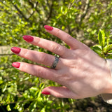 Spring Leaves Oxidised Ring R456