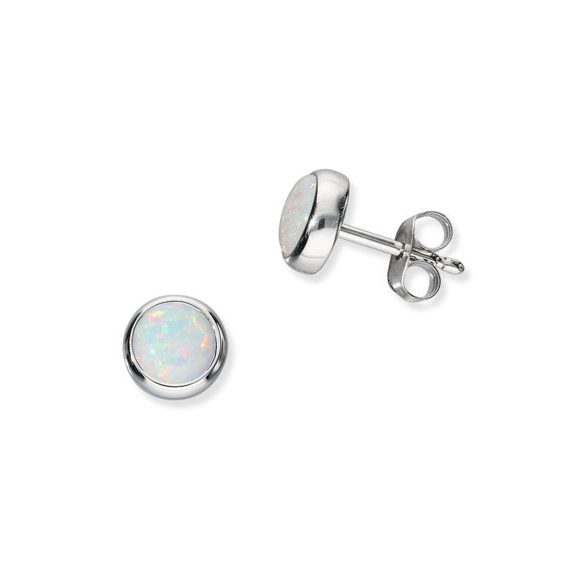 Harlequin Silver Earrings SE363 White Opal