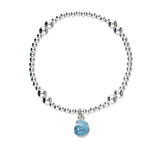Tranquillity Silver Stretch Enamel Bracelet SSEBL04