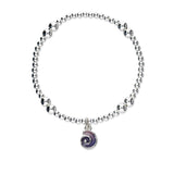 Tranquillity Silver Stretch Enamel Bracelet SSEBL04