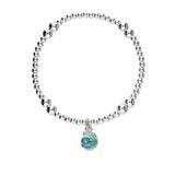 Tranquillity Silver Stretch Enamel Bracelet SSEBL04