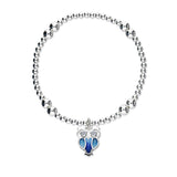 Nature in Flight Silver Stretch Enamel Bracelet SSEBL11