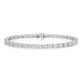 18kt White Gold Tennis Style Bracelet with Oval Shaped Lab Grown Diamonds UDBL1002