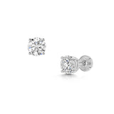 18kt White Gold Earrings with Brilliant Round Lab Diamonds - UDE1001