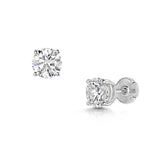 18kt White Gold Earrings with Brilliant Round Lab Diamonds - UDE1002