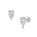 18kt White gold Earrings with Pear Shaped Lab Grown Diamonds - UDE1006