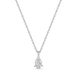18kt White Gold Single Stone Pear Shaped Lab Grown Diamond Pendant - UDP1002