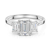 18kt White Gold Lab Grown Emerald Cut Ring - UDR1001