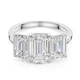 3 Stone Emerald Cut Lab Grown Diamond Ring UDR1004