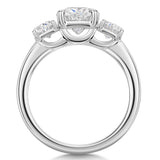 18kt White Gold Ring with 3 Oval Lab Diamonds - UDR1007