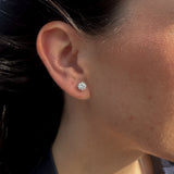 18kt White Gold Earrings with Brilliant Round Lab Diamonds - UDE1002