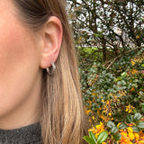Spring Leaves Hoop Oxidised Earrings E2261