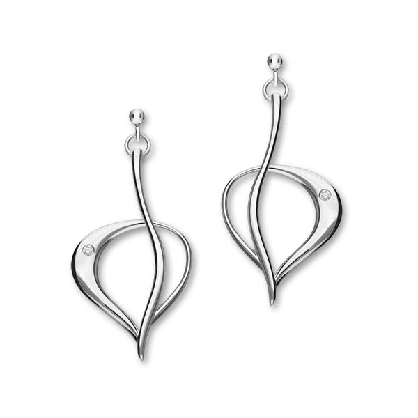 Leah Sterling Silver & Cubic Zirconia Drop Earrings, CE438