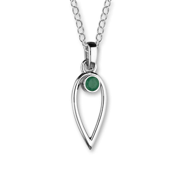May Birthstone Silver Pendant CP304 Emerald