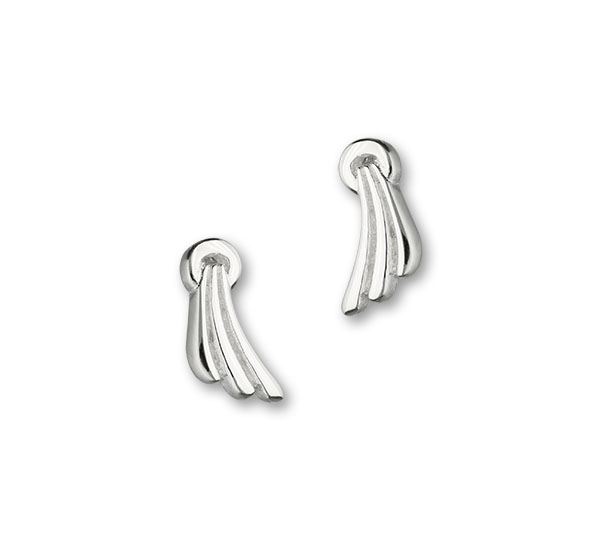 Trendy Twirls Sterling Silver Tri Stud Earrings, E1085