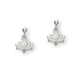 Scottish Thistle Sterling Silver Drop Earrings, E150