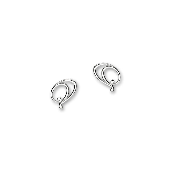 Retreat Sterling Silver Swirl Stud Earrings, E1686