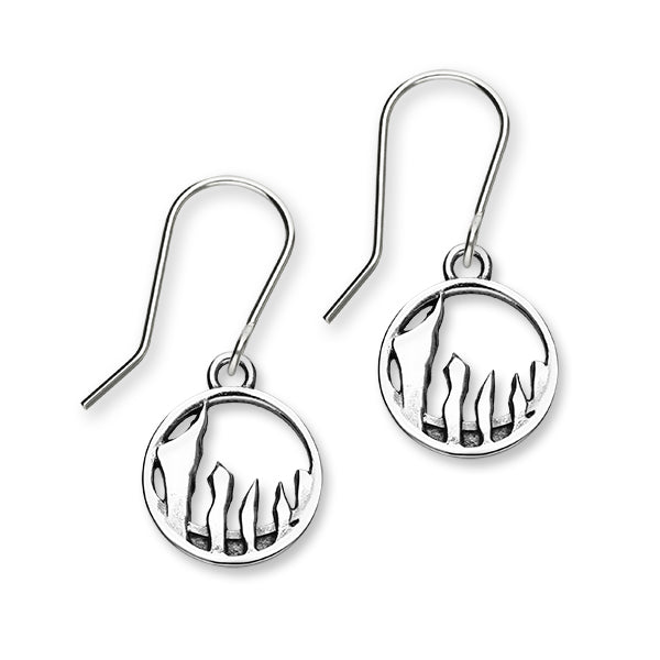 Solstice Ring of Brodgar Sterling Silver Hoop Drop Earrings, E1936