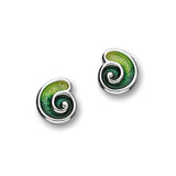 Tranquility Sterling Silver & Enamel Swirl Stud Earrings, EE291