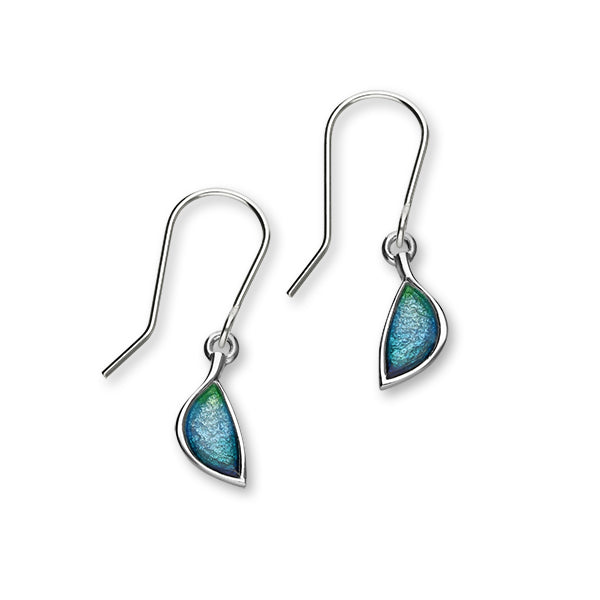 Haven Sterling Silver & Aquamarine Enamel Drop Earrings, EE616