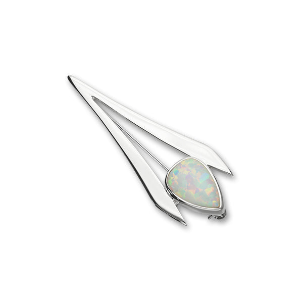 Sahara Sunset Silver Brooch SB147 White Opal