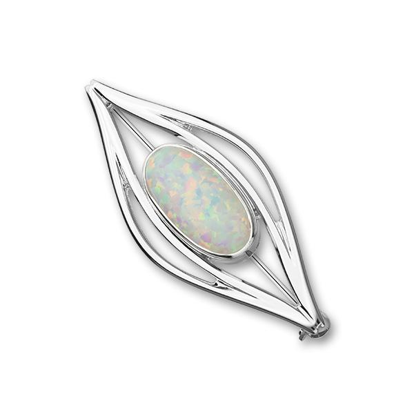 Sahara Sunset Silver Brooch SB148 White Opal