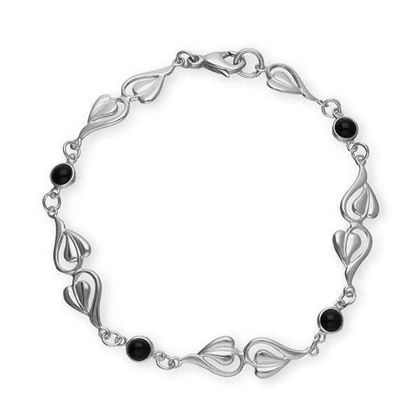 Art Nouveau Silver Bracelet SBL52 Onyx