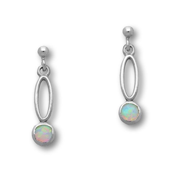 Harlequin Silver Earrings SE361 White Opal