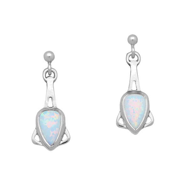 Sahara Sunset Silver Earrings SE382 White Opal