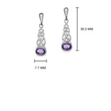 Celtic Silver Earrings CE18 Amethyst