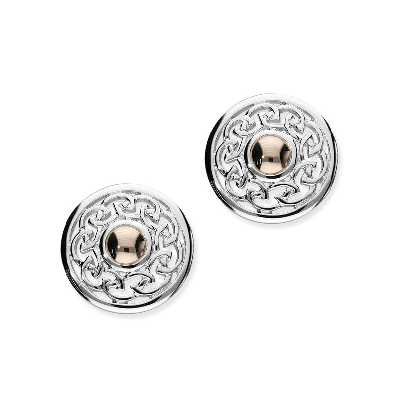 Cuillin Silver/9ct Rose Gold Earrings E1055