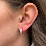 Runic Silver Hoop Earring E2245