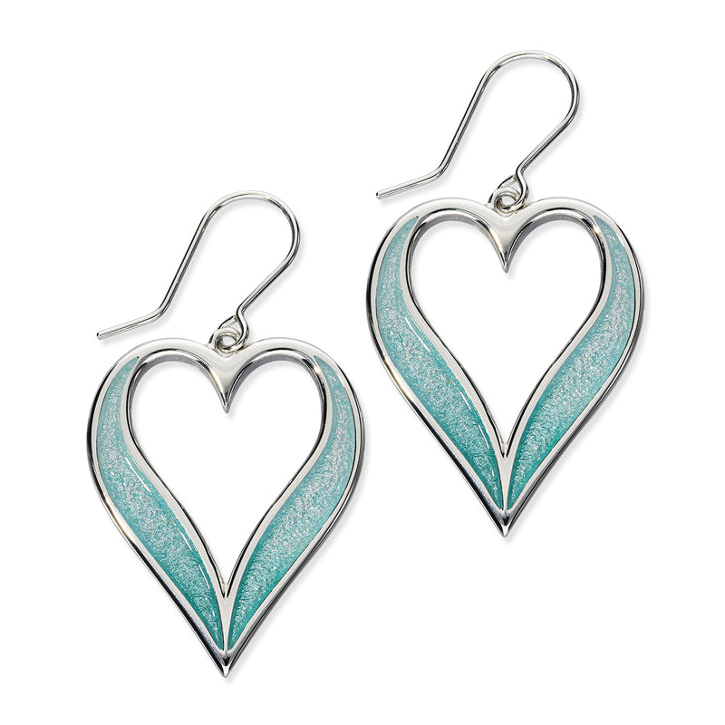 Astin Sterling Silver Drop Heart Earrings with Enamel EE630