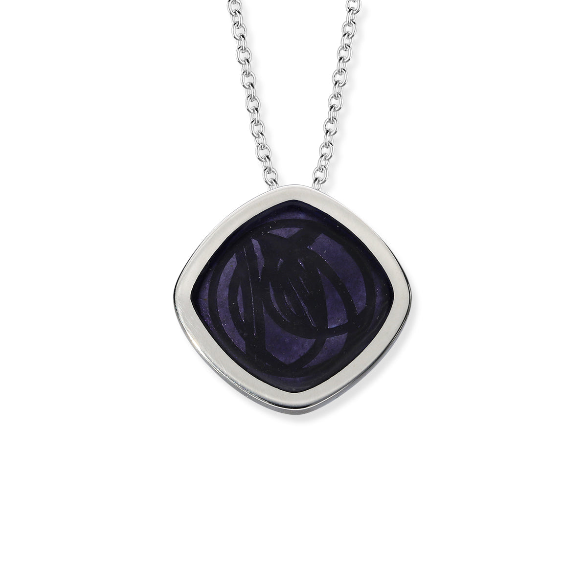 Ciondolo In Argento Sterling Charles Rennie Mackintosh Con Catena 45cm