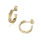 Spring Leaves 9ct Gold Huggie Hoop Earrings GE2260