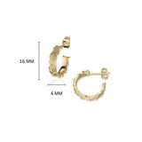 Spring Leaves 9ct Gold Huggie Hoop Earrings GE2260