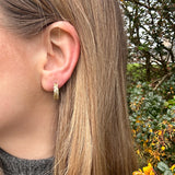 Spring Leaves 9ct Gold Huggie Hoop Earrings GE2260