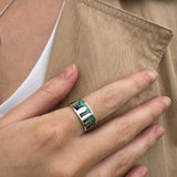 Standing Stones Silver Enamel Ring ER164
