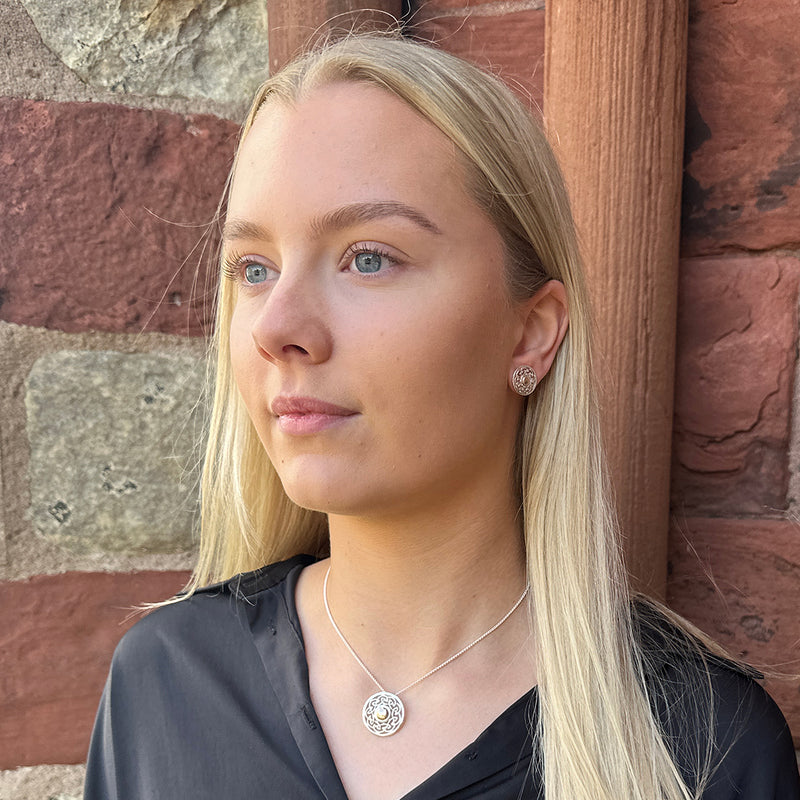 Silver and deals rose gold necklace