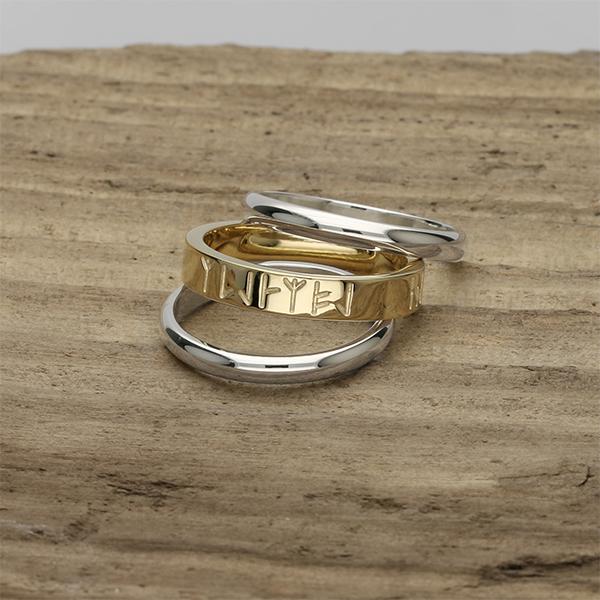 Runic Silver and Gold Ring R234