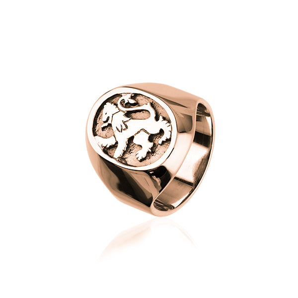 Sterling Silver Signet Ring with Lion Rampant R79
