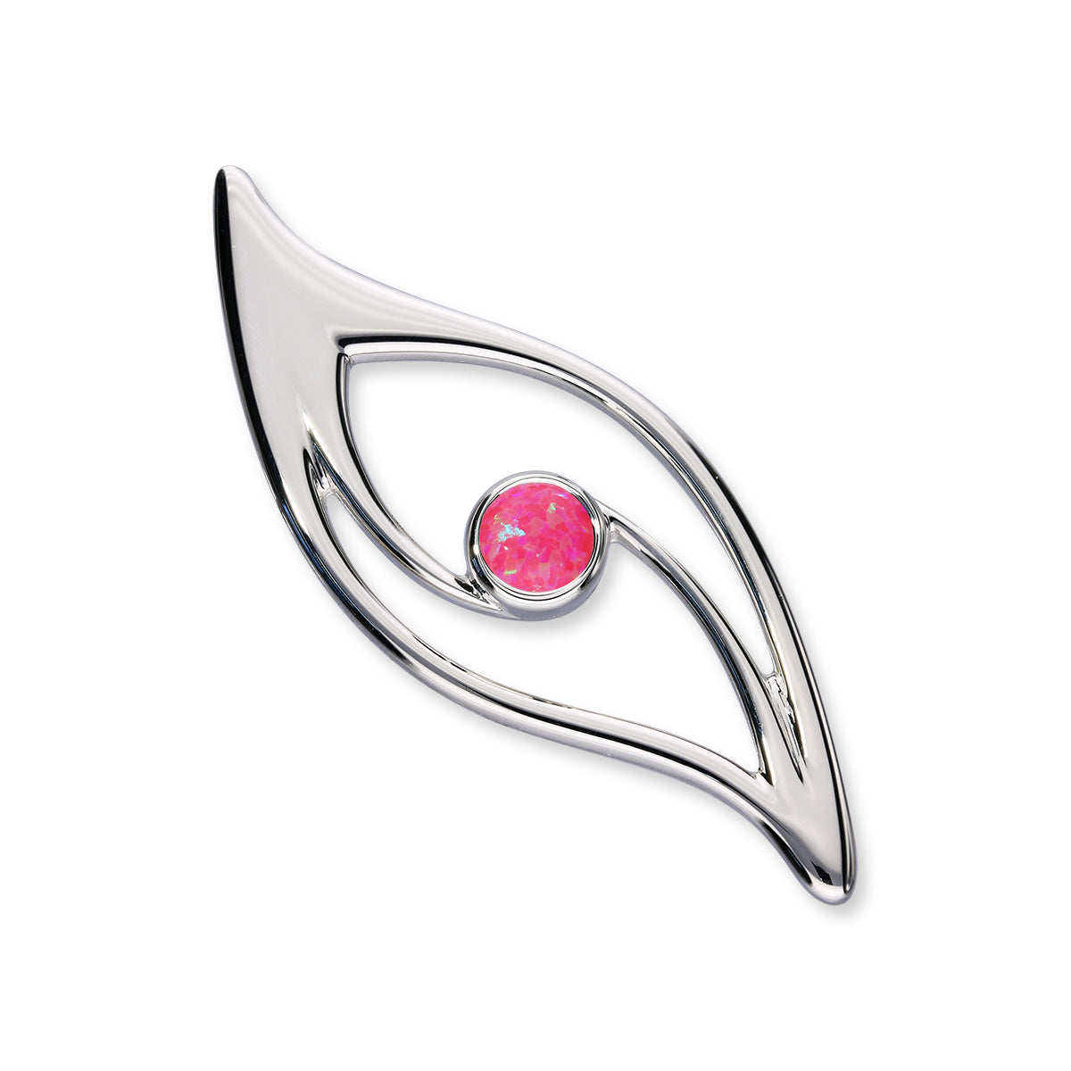 Harlequin Silver Brooch SB145 White Opal