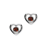 Harlequin Sterling Silver & Opal Heart Stud Earrings, SE357