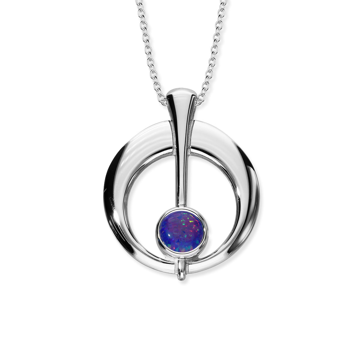 Harlequin Silver Pendant SP272 White Opal