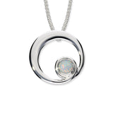 October Birthstone Silver Pendant SP278