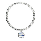 Orbit Silver Stretch Enamel Bracelet SSEBL02