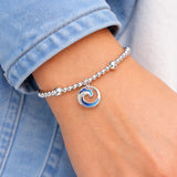 Coastal Silver Stretch Enamel Bracelet SSEBL03