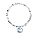 Coastal Silver Stretch Enamel Bracelet SSEBL03